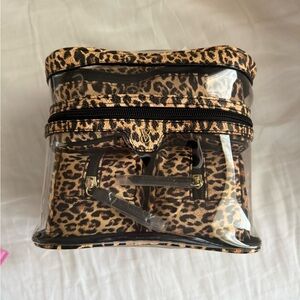 Victoria secret Leopard Print Clear Travel Bag Set